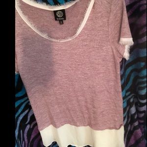 White and light purple shirt